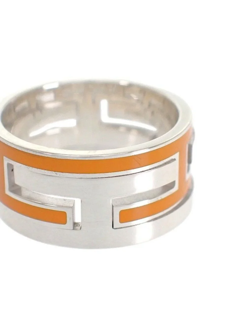 Hermes Move Ash Ring 53 925 Sterling Silver Orange